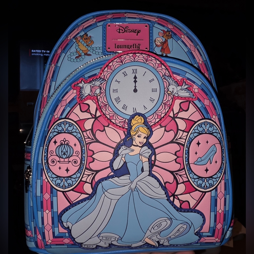 Brand New! Loungefly Disney Cinderella Stained Glass Portrait Mini Backpack
